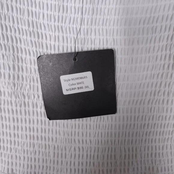 NWT 🤍Andrew Marc New York Dress Women's Medium White Eyelet Tie-Shoulder - Picture 6 of 15